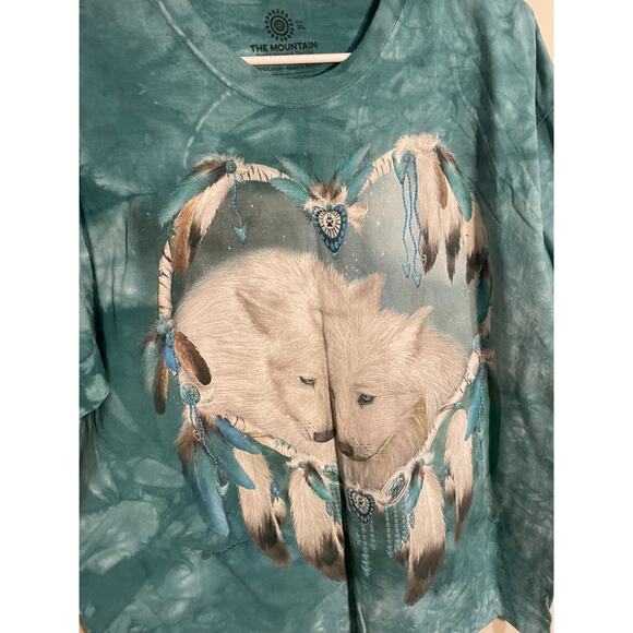 Wolf Shirt Mens XL The Mountain 2013 Tie Dyed Native American Dream Catcher - Picture 5 of 8